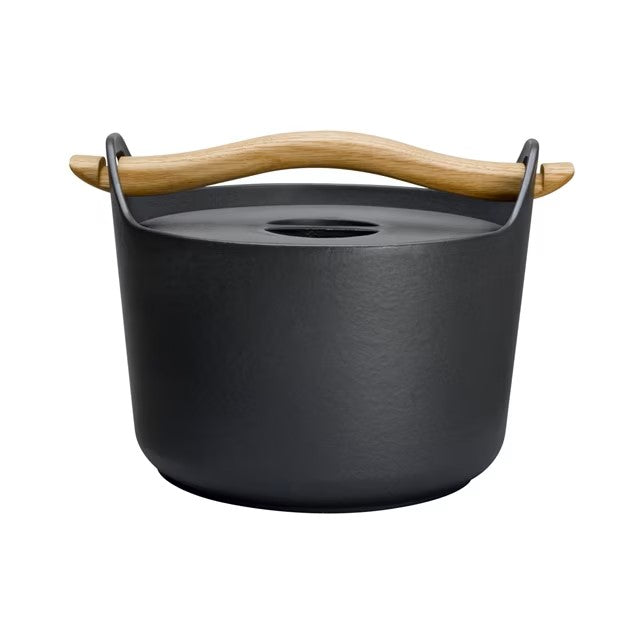 Iittala Sarpaneva Gusseisentopf - Emailliert mit Holzgriff - 3 l